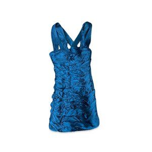 NWT Matthew Williamson Sapphire/Teal Ruched Cocktail Dress - Size 10